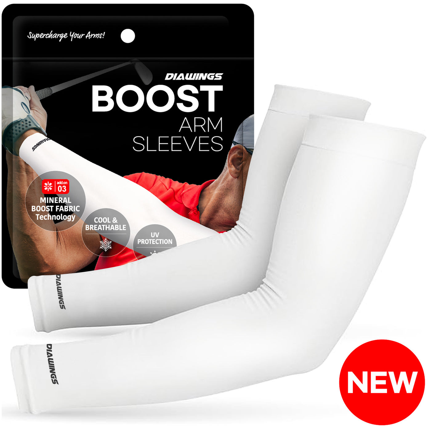 Diawings Boost Arm Sleeves (White)